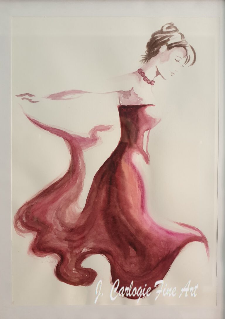 Tänzerin als leicht abstrakte Figur in Aquarell